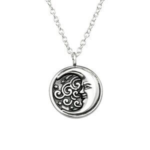 Sterling Silver Celestial Moon Necklace
